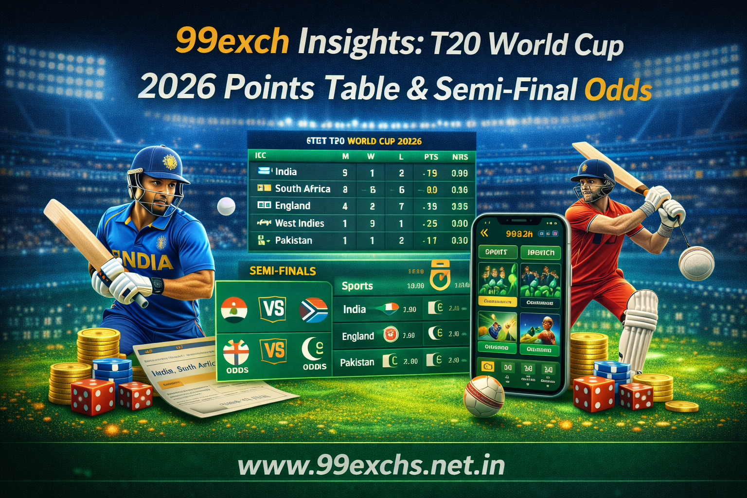 99exch Insights: T20 World Cup 2026 Points Table & Semi-Final Odds