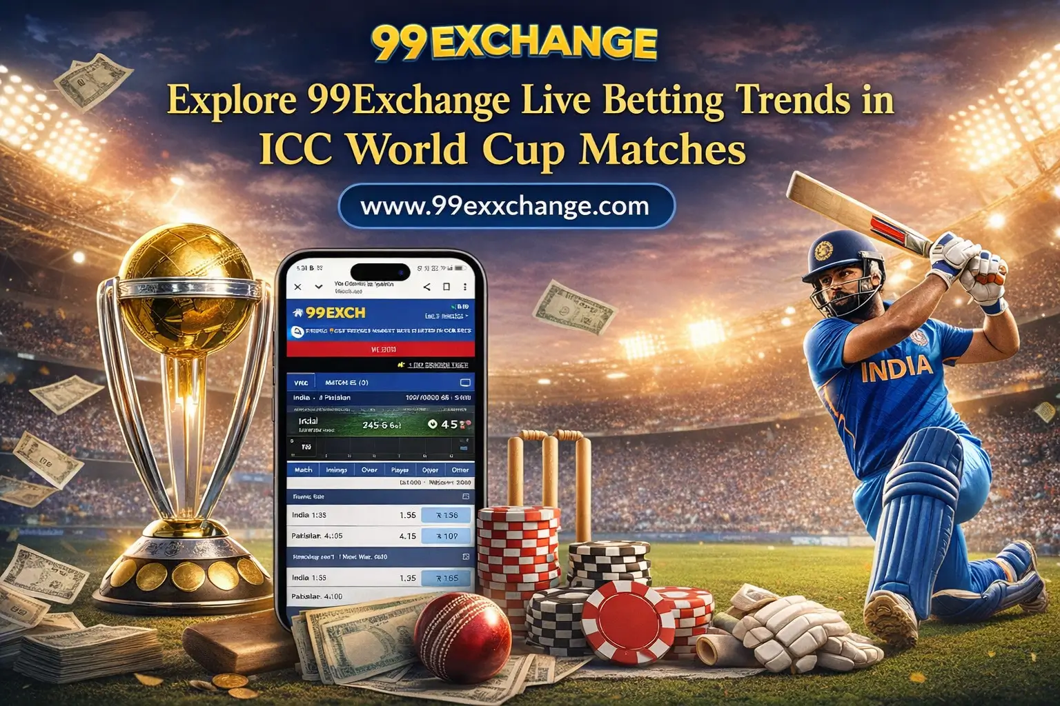 Explore 99Exchange Live Betting Trends in ICC World Cup Matches