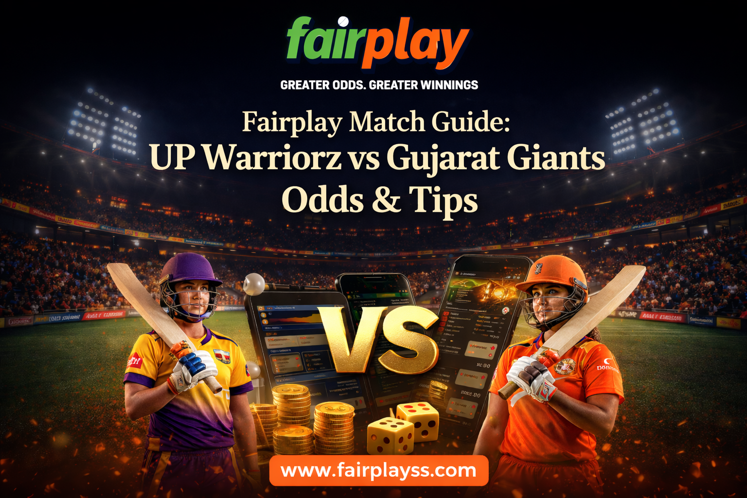 Fairplay Match Guide: UP Warriorz vs Gujarat Giants Odds & Tips