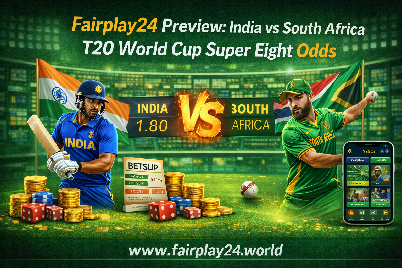 Fairplay24 Preview: India vs South Africa T20 World Cup Super Eight Odds
