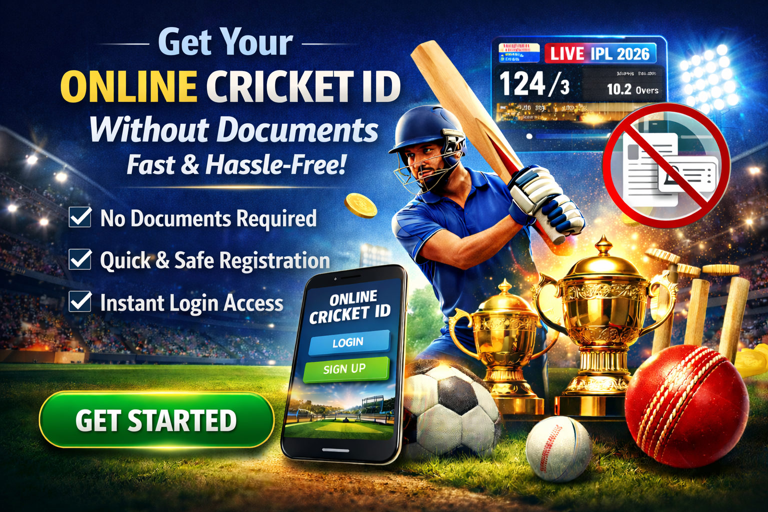 Get Online Cricket ID Without Documents – The Fast, Safe & Hassle-Free Way to Access Cricket Platforms Instantly