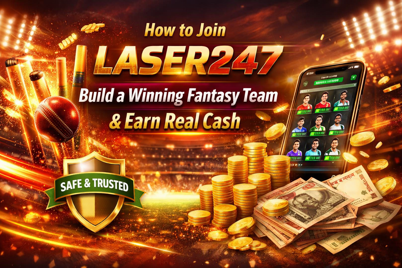 How to Join Laser247, Build a Winning Fantasy Team & Earn Real Cash