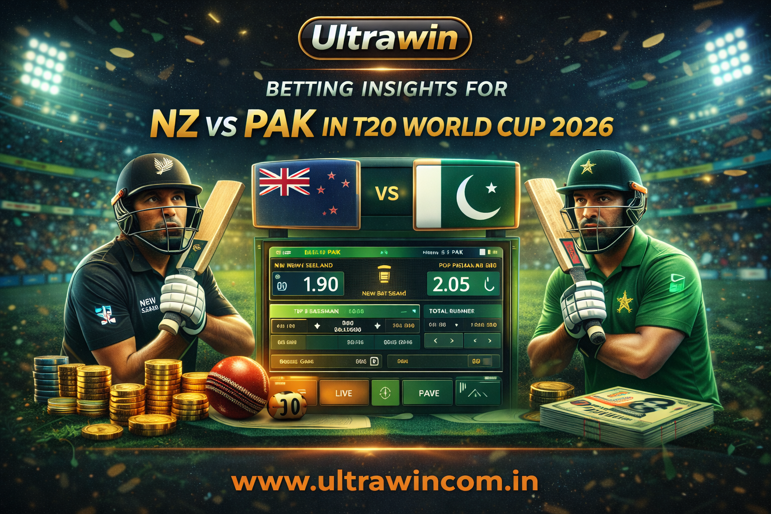 Ultrawin Betting Insights for NZ vs PAK in T20 World Cup 2026